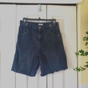 High Waisted Black Jean Shorts